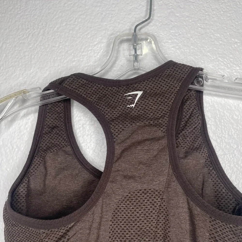 Gymshark Vital Seamless Sports Bra Espresso Brown Marl Racerback Activewear